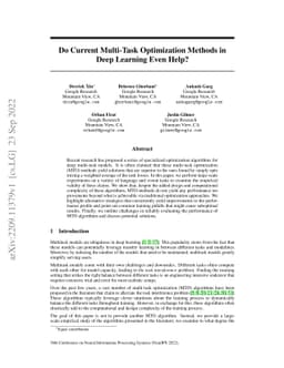 Do Current Multi-Task Optimization Methods in Deep Learning Even Help?