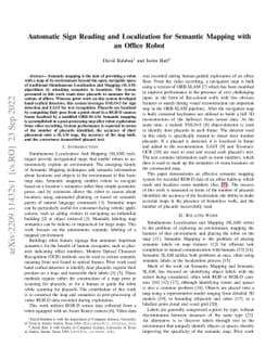 Automatic Sign Reading and Localization for Semantic Mapping with an
  Office Robot
