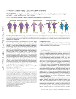 Motion Guided Deep Dynamic 3D Garments