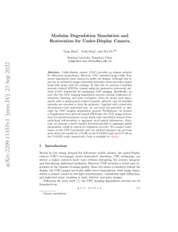 Modular Degradation Simulation and Restoration for Under-Display Camera