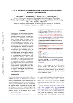 ET5: A Novel End-to-end Framework for Conversational Machine Reading
  Comprehension