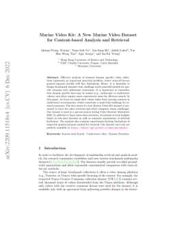 Marine Video Kit: A New Marine Video Dataset for Content-based Analysis
  and Retrieval