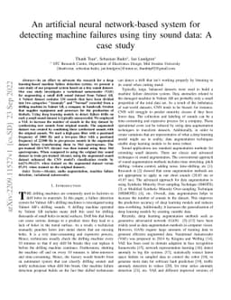 An artificial neural network-based system for detecting machine failures
  using tiny sound data: A case study
