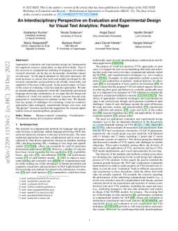 An Interdisciplinary Perspective on Evaluation and Experimental Design
  for Visual Text Analytics: Position Paper