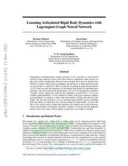 Learning Articulated Rigid Body Dynamics with Lagrangian Graph Neural
  Network
