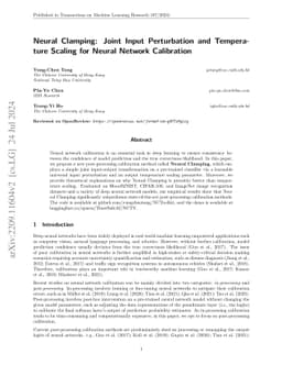 Neural Clamping: Joint Input Perturbation and Temperature Scaling for
  Neural Network Calibration