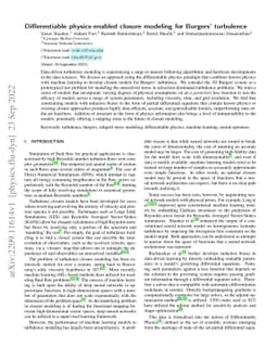 Differentiable physics-enabled closure modeling for Burgers' turbulence