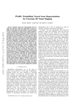 PNeRF: Probabilistic Neural Scene Representations for Uncertain 3D
  Visual Mapping