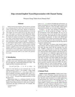 Edge-oriented Implicit Neural Representation with Channel Tuning