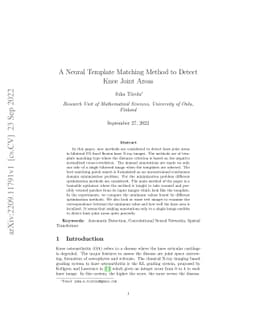 A Neural Template Matching Method to Detect Knee Joint Areas
