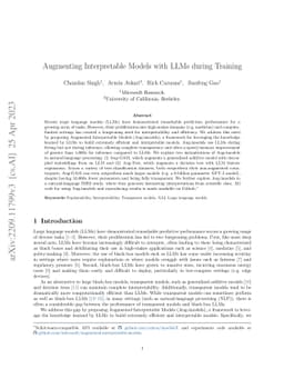 Augmenting Interpretable Models with LLMs during Training