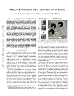 Wide-Area Geolocalization with a Limited Field of View Camera
