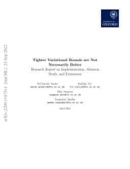 Tighter Variational Bounds are Not Necessarily Better. A Research Report
  on Implementation, Ablation Study, and Extensions