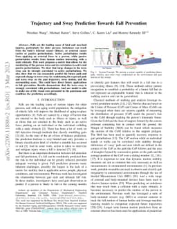 Trajectory and Sway Prediction Towards Fall Prevention