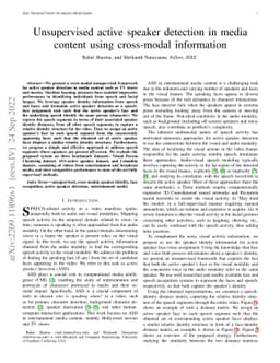 Unsupervised active speaker detection in media content using cross-modal
  information