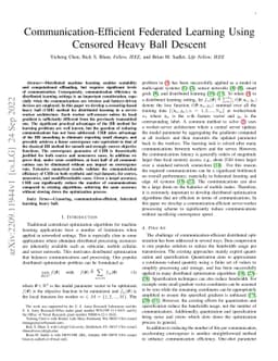 Communication-Efficient {Federated} Learning Using Censored Heavy Ball
  Descent