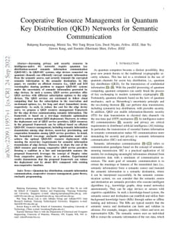 Cooperative Resource Management in Quantum Key Distribution (QKD)
  Networks for Semantic Communication