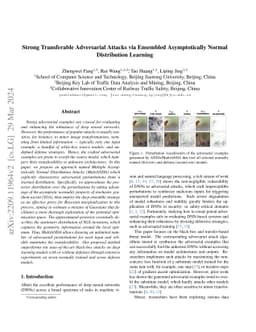 Strong Transferable Adversarial Attacks via Ensembled Asymptotically
  Normal Distribution Learning