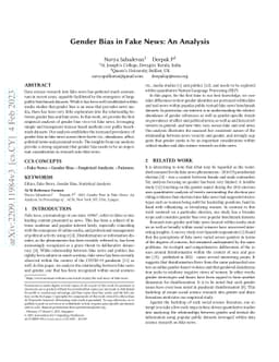 Gender Bias in Fake News: An Analysis