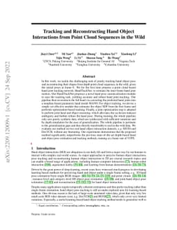 Tracking and Reconstructing Hand Object Interactions from Point Cloud
  Sequences in the Wild