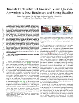Towards Explainable 3D Grounded Visual Question Answering: A New
  Benchmark and Strong Baseline