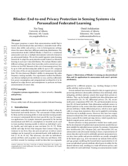 Blinder: End-to-end Privacy Protection in Sensing Systems via
  Personalized Federated Learning