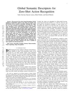 Global Semantic Descriptors for Zero-Shot Action Recognition