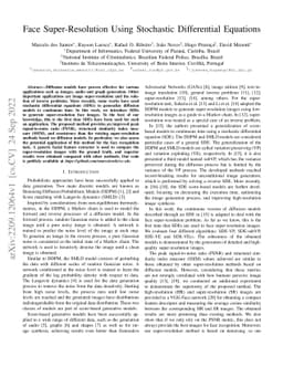 Face Super-Resolution Using Stochastic Differential Equations