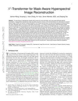 S^2-Transformer for Mask-Aware Hyperspectral Image Reconstruction