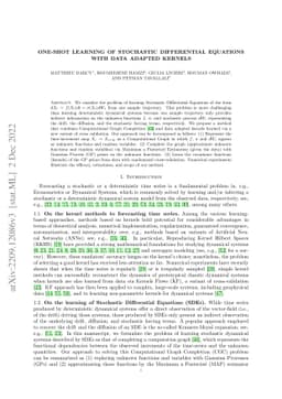 One-Shot Learning of Stochastic Differential Equations with Data Adapted
  Kernels