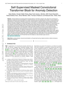 Self-Supervised Masked Convolutional Transformer Block for Anomaly
  Detection