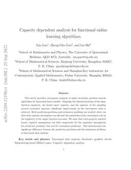 Capacity dependent analysis for functional online learning algorithms