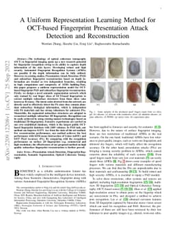 A Uniform Representation Learning Method for OCT-based Fingerprint
  Presentation Attack Detection and Reconstruction