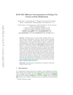 ECO-TR: Efficient Correspondences Finding Via Coarse-to-Fine Refinement