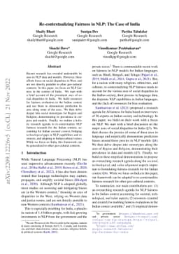 Re-contextualizing Fairness in NLP: The Case of India