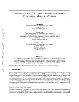 Diachronic Data Analysis Supports and Refines Conceptual Metaphor Theory