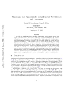 Algorithms that Approximate Data Removal: New Results and Limitations
