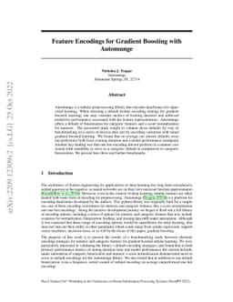 Feature Encodings for Gradient Boosting with Automunge