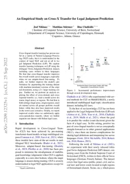An Empirical Study on Cross-X Transfer for Legal Judgment Prediction