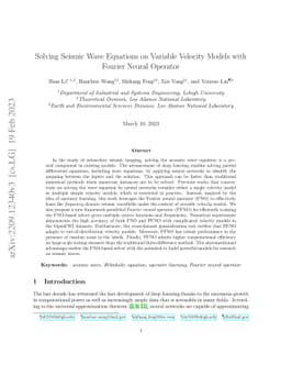 Solving Seismic Wave Equations on Variable Velocity Models with Fourier
  Neural Operator