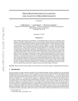 Deep Reinforcement Learning for Adaptive Mesh Refinement