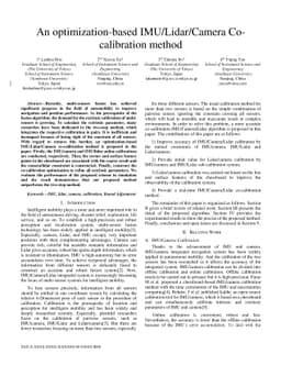 An optimization-based IMU/Lidar/Camera Co-calibration method