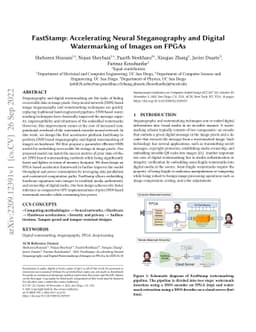 FastStamp: Accelerating Neural Steganography and Digital Watermarking of
  Images on FPGAs