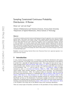 Sampling Constrained Continuous Probability Distributions: A Review