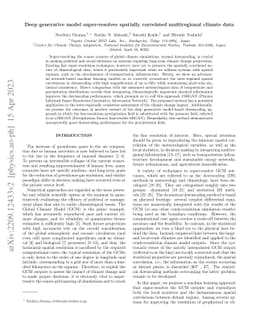 Deep generative model super-resolves spatially correlated multiregional
  climate data