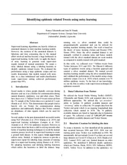 Identifying epidemic related Tweets using noisy learning