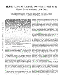 Hybrid AI-based Anomaly Detection Model using Phasor Measurement Unit
  Data