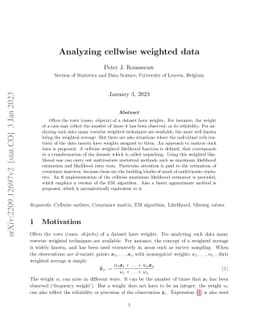 Analyzing cellwise weighted data