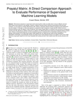 Prayatul Matrix: A Direct Comparison Approach to Evaluate Performance of
  Supervised Machine Learning Models