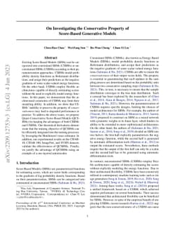 On Investigating the Conservative Property of Score-Based Generative
  Models